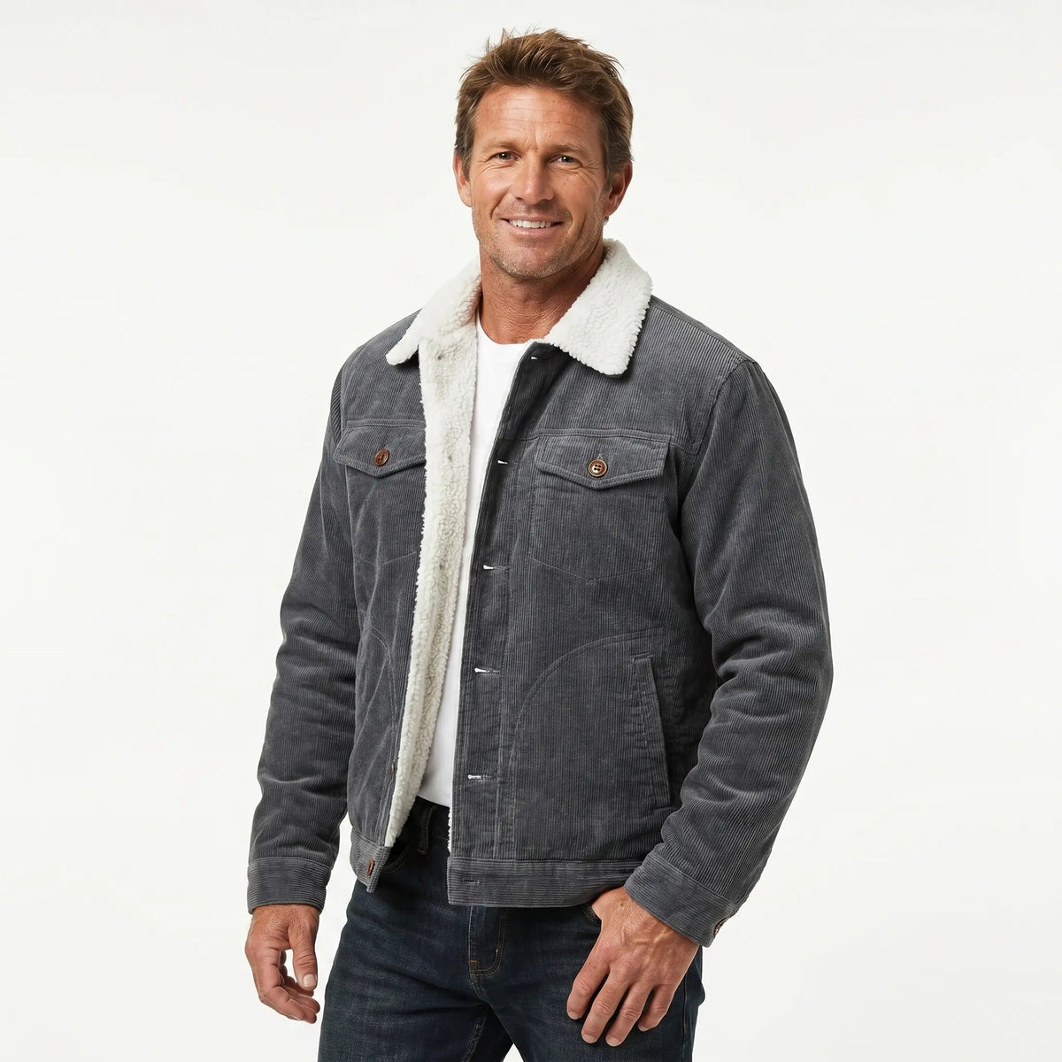 Men's Double-Sided Shearling Warm Bomber Fall Jacket Edenforth