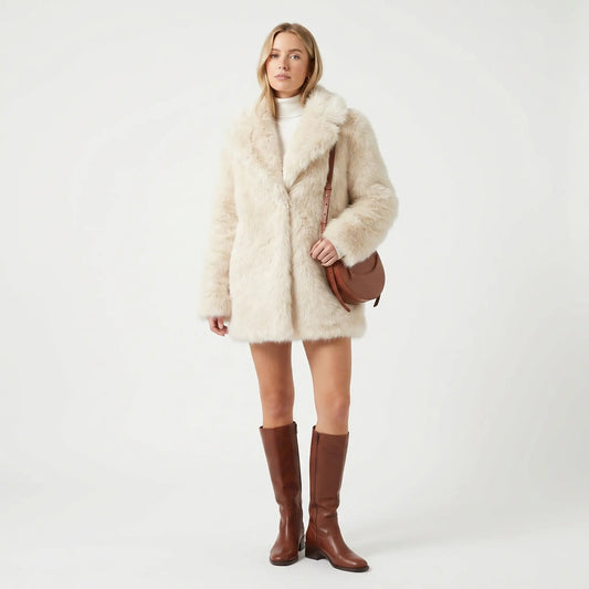 Women's Faux-Fur Fluffy Oversized Winter Coat Edenforth