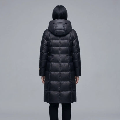 Women's Over The Knee Hooded Long Quilted Puffer Winter Coat Edenforth