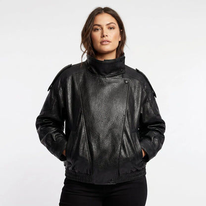 Women's Vintage Style Faux Leather Fall Jacket Edenforth