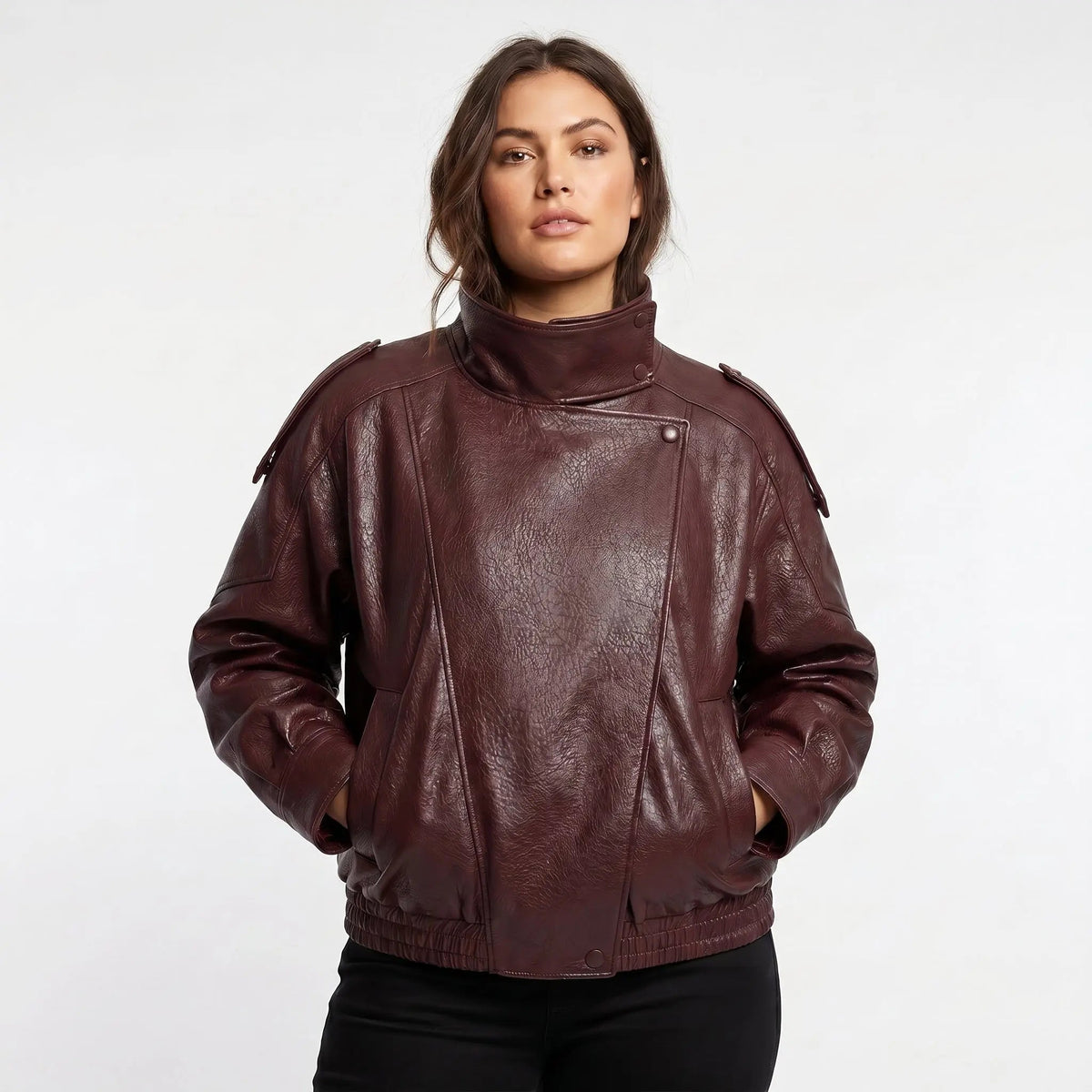 Women's Vintage Style Faux Leather Fall Jacket Edenforth