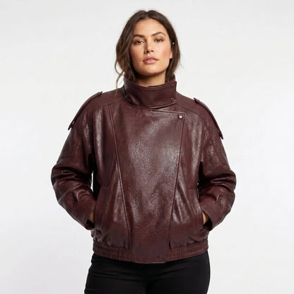 Women's Vintage Style Faux Leather Fall Jacket Edenforth