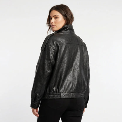 Women's Vintage Style Faux Leather Fall Jacket Edenforth