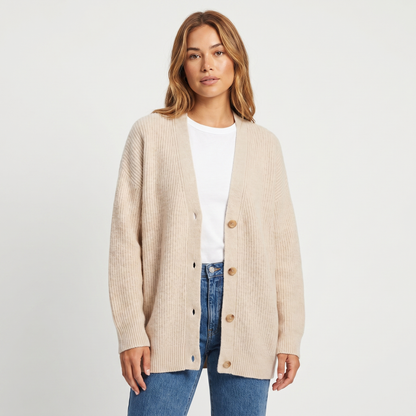 Women's Cardigans For Women Oversized Ribbed V-Neck Knit Winter Edenforth
