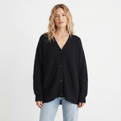 Women's Cardigans For Women Oversized Ribbed V-Neck Knit Winter Edenforth
