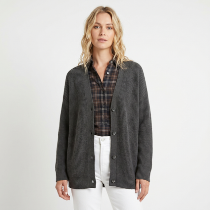 Women's Cardigans For Women Oversized Ribbed V-Neck Knit Winter Edenforth