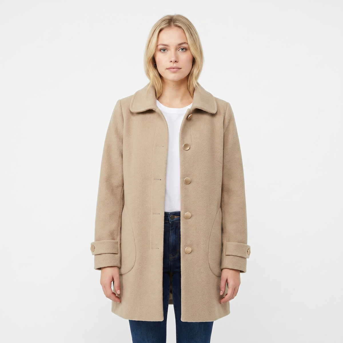 Women's Car Winter Coat Brushed Single-Breasted Mid-Length Edenforth