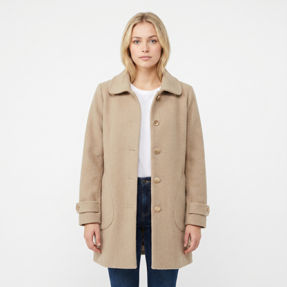 Women's Car Winter Coat Brushed Single-Breasted Mid-Length Edenforth