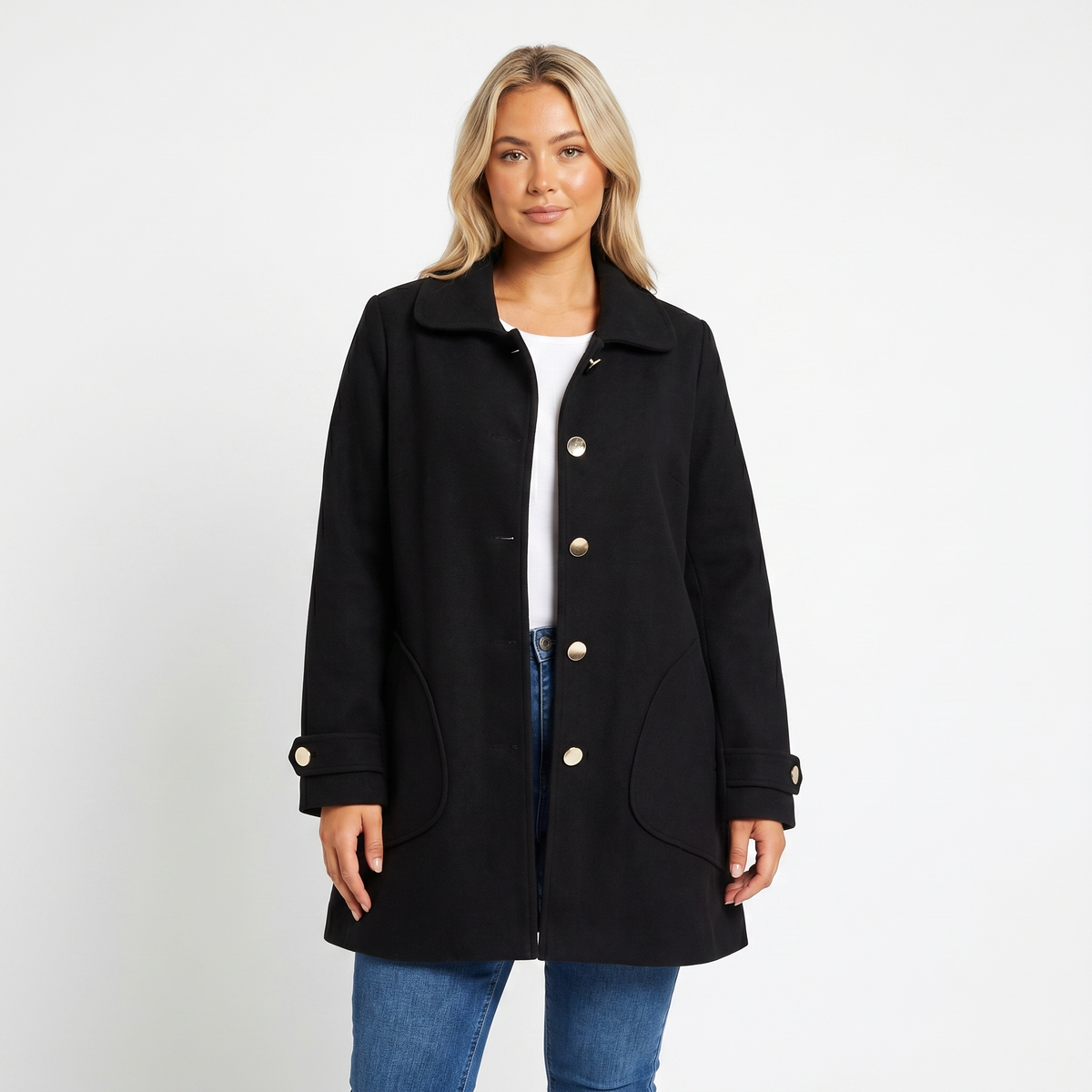 Women's Car Winter Coat Brushed Single-Breasted Mid-Length Edenforth