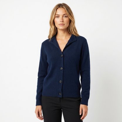 Women's Knit Winter Cardigan Polo Collar Soft Button-Up Edenforth
