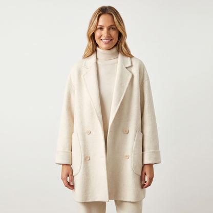 Women's Wool Double-Breasted Winter Coat Oversized Mid-Length Edenforth