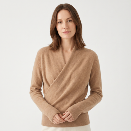 Women's Crossover Winter Sweater Womens Cashmere V-Neck Wrap Front Edenforth