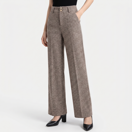 Women's Pant Suit Pants Wide-Leg High-Waist Tweed-Look Edenforth