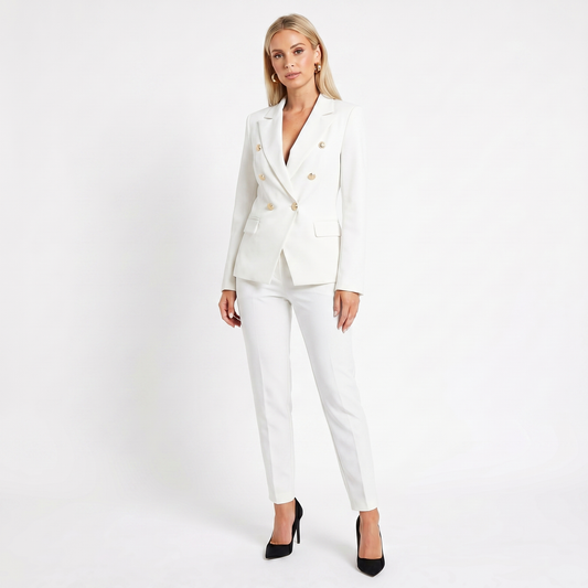 Women's Elegant Pantsuit Double-Breasted Blazer and Pants Tailored Set Edenforth