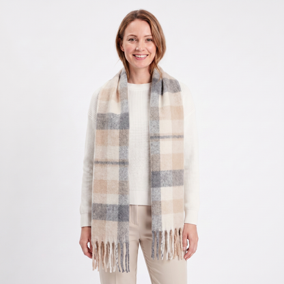 Women's Fluffy Winter Scarf Oversized Brushed Plain Fringe Wrap Edenforth
