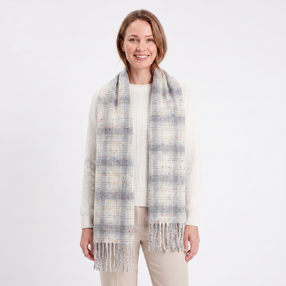 Women's Fluffy Winter Scarf Oversized Brushed Plain Fringe Wrap Edenforth