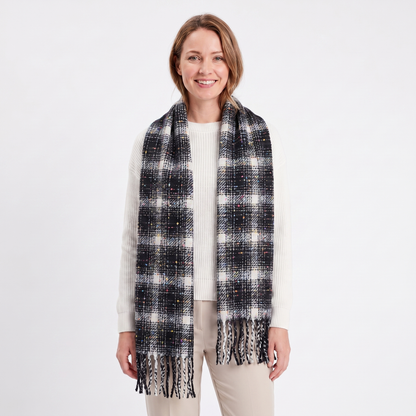 Women's Fluffy Winter Scarf Oversized Brushed Plain Fringe Wrap Edenforth
