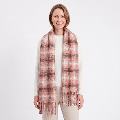 Women's Fluffy Winter Scarf Oversized Brushed Plain Fringe Wrap Edenforth