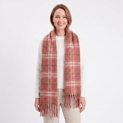 Women's Fluffy Winter Scarf Oversized Brushed Plain Fringe Wrap Edenforth