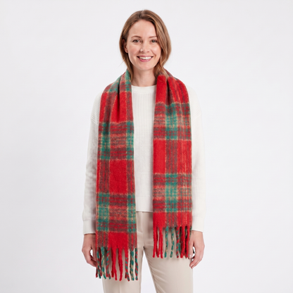 Women's Fluffy Winter Scarf Oversized Brushed Plain Fringe Wrap Edenforth