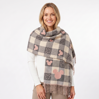 Women's Shawl Winter Scarf Heart Check Woven Fringe Blanket Wrap Edenforth
