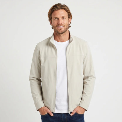 Men's Zip-Front Winter Jacket Stand Collar Minimal Panelling Edenforth