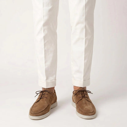 Men's Suede-Look Lace-Up Shoes Moc Toe Lightweight Sole Edenforth