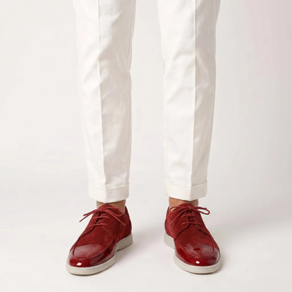 Men's Suede-Look Lace-Up Shoes Moc Toe Lightweight Sole Edenforth