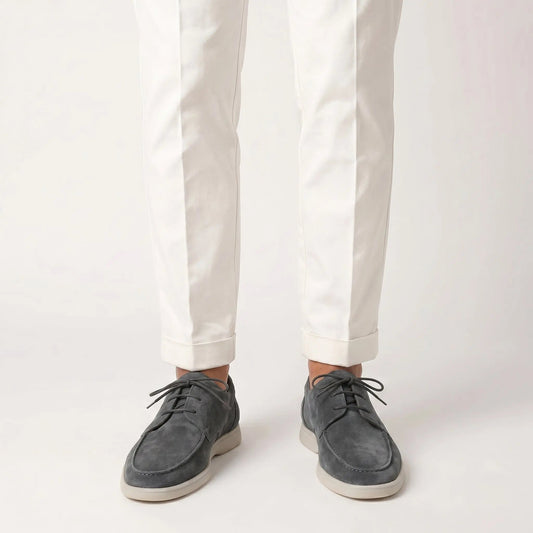 Men's Suede-Look Lace-Up Shoes Moc Toe Lightweight Sole Edenforth