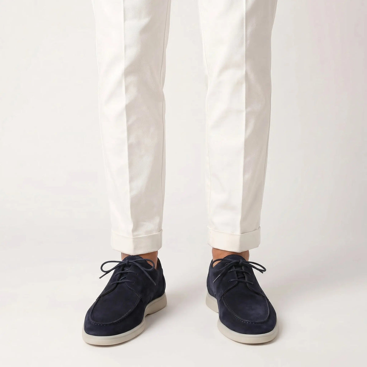 Men's Suede-Look Lace-Up Shoes Moc Toe Lightweight Sole Edenforth