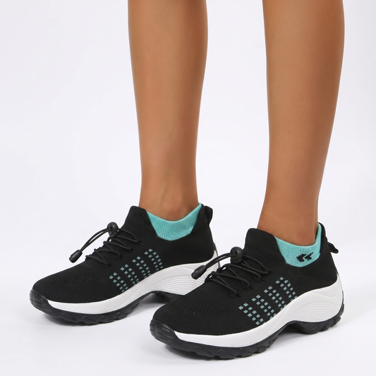 Women's Orthopaedic High Top Platform Sneakers Air Cushion Knit Chunky Sole Edenforth