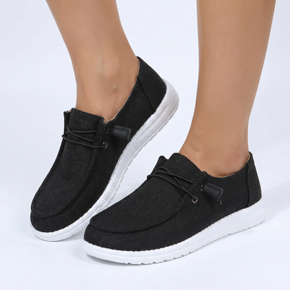 Women's Orthopaedic Knit Lace-Up Flat Sneakers Lightweight Comfort Shoes Edenforth
