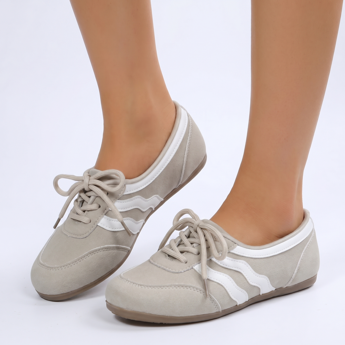 Women's Orthopaedic Suede Lace-Up Retro Sneakers Flat Sole Wave Shoes Edenforth