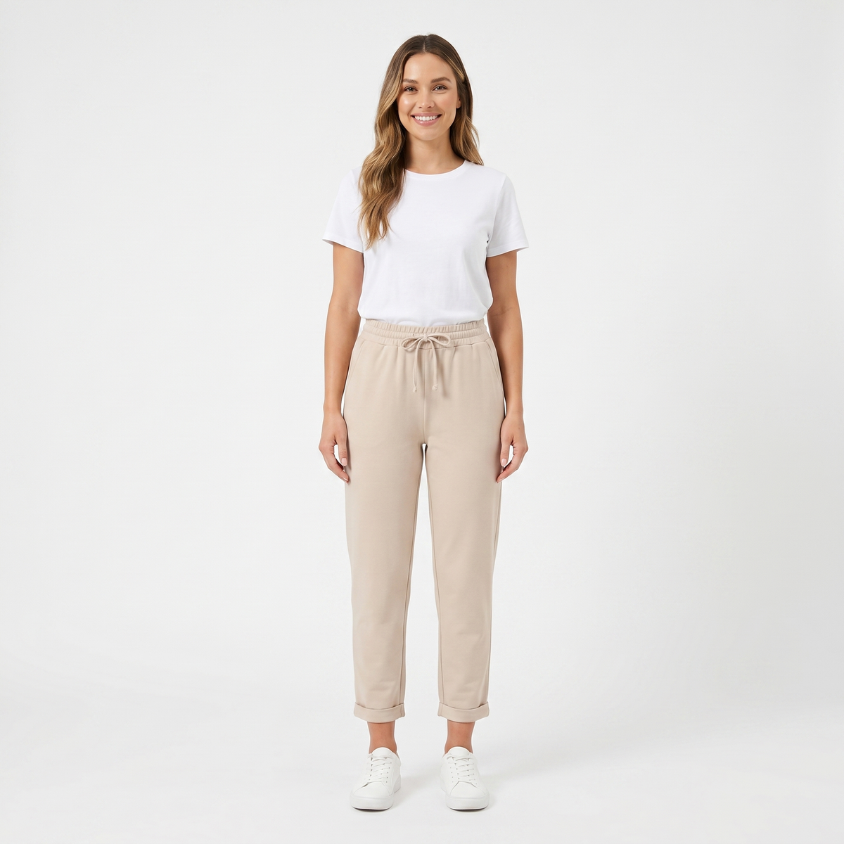 Women's Tapered Jogger Drawstring Waist Cuffed Hem Lounge Pants Edenforth