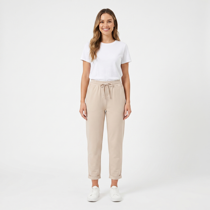 Women's Tapered Jogger Drawstring Waist Cuffed Hem Lounge Pants Edenforth