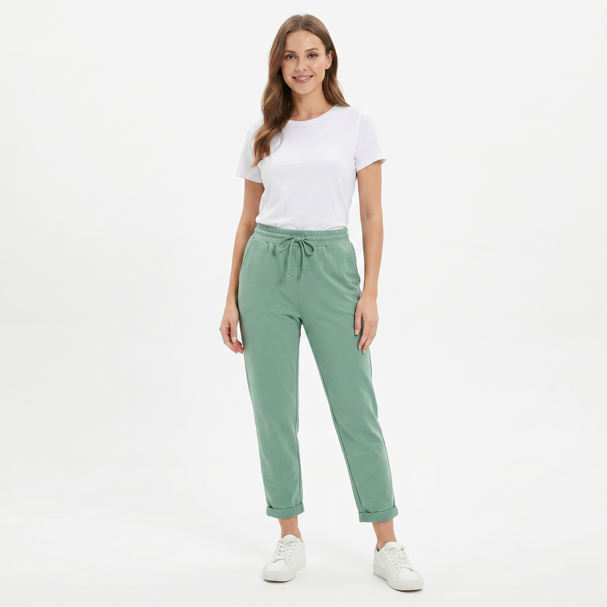 Women's Tapered Jogger Drawstring Waist Cuffed Hem Lounge Pants Edenforth