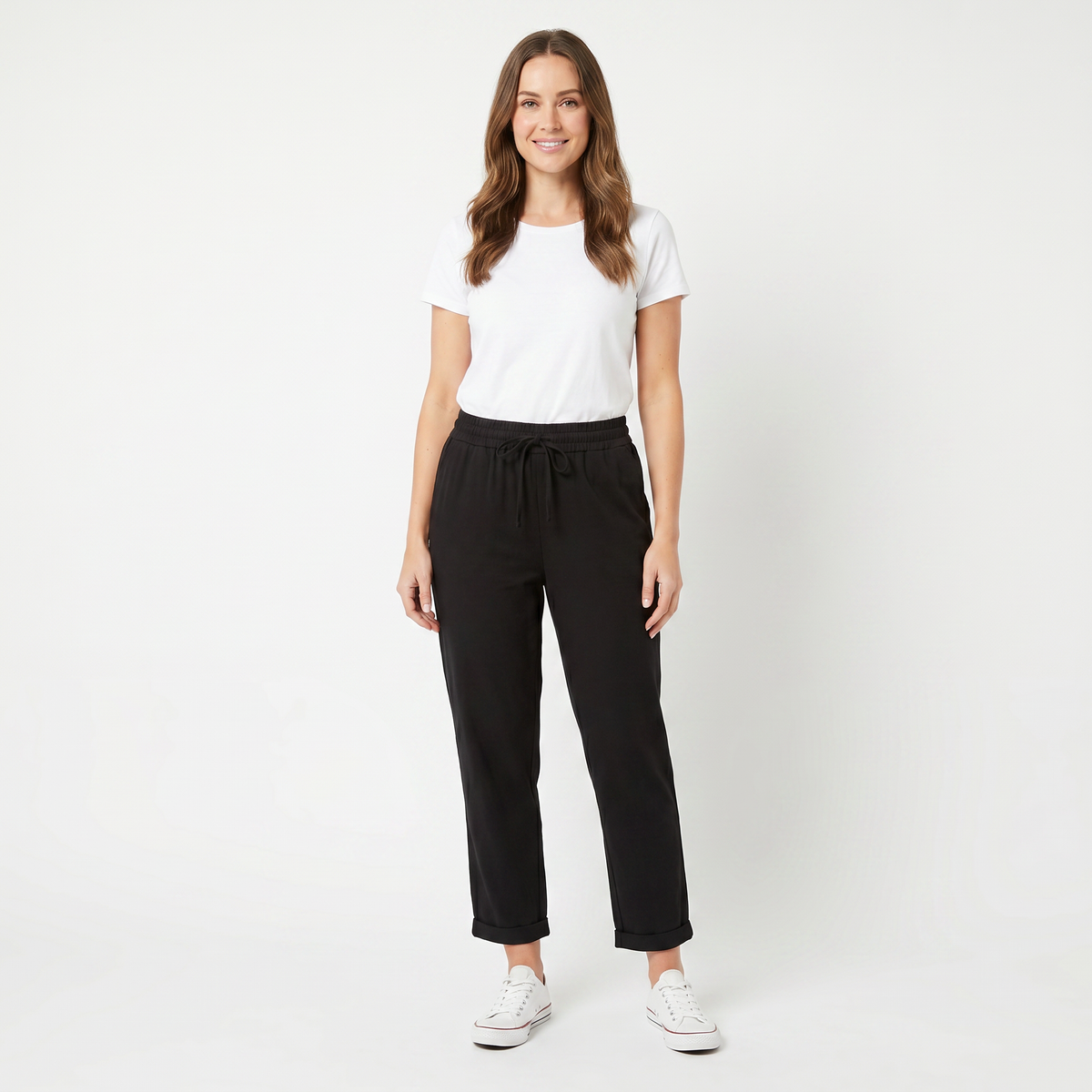 Women's Tapered Jogger Drawstring Waist Cuffed Hem Lounge Pants Edenforth