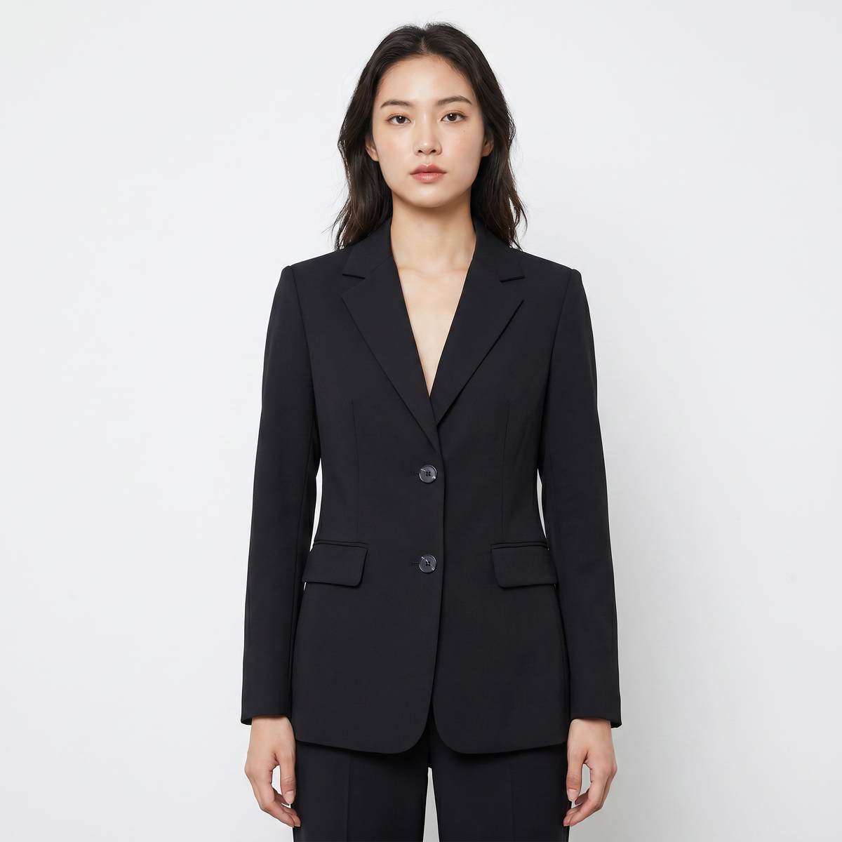 Women's Tailored Single-Breasted Blazer Notch Lapel Fitted Work Jacket Edenforth