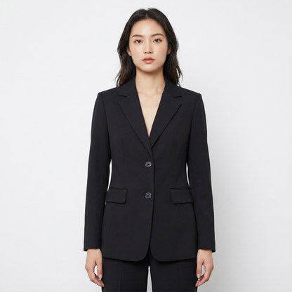 Women's Tailored Single-Breasted Blazer Notch Lapel Fitted Work Jacket Edenforth