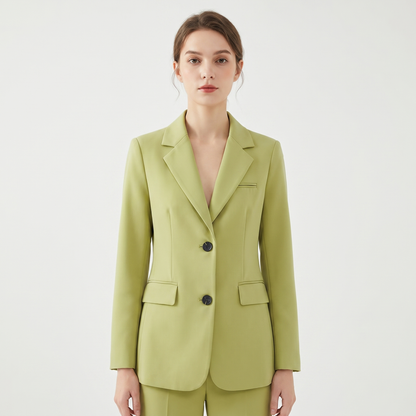 Women's Tailored Single-Breasted Blazer Notch Lapel Fitted Work Jacket Edenforth