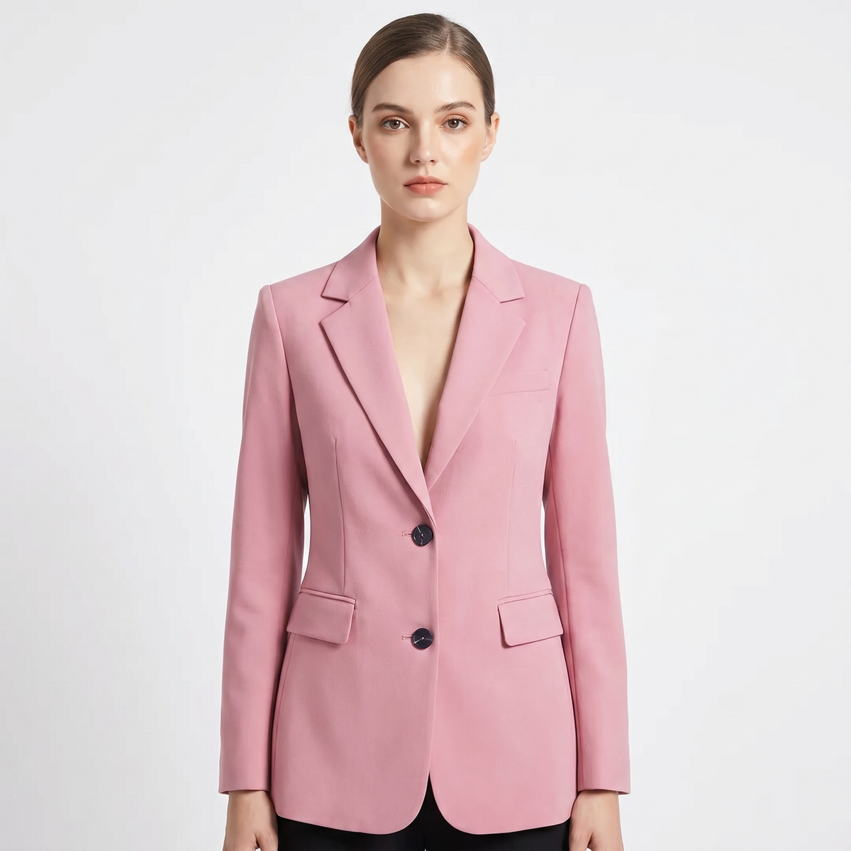 Women's Tailored Single-Breasted Blazer Notch Lapel Fitted Work Jacket Edenforth