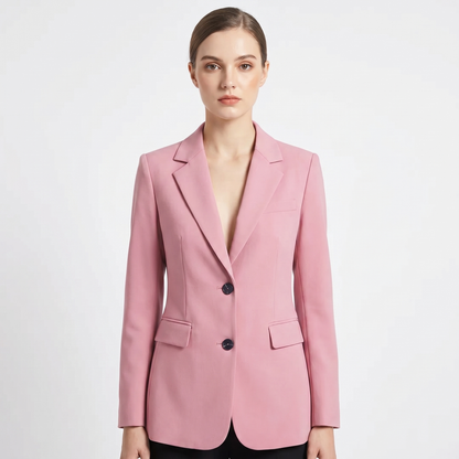 Women's Tailored Single-Breasted Blazer Notch Lapel Fitted Work Jacket Edenforth