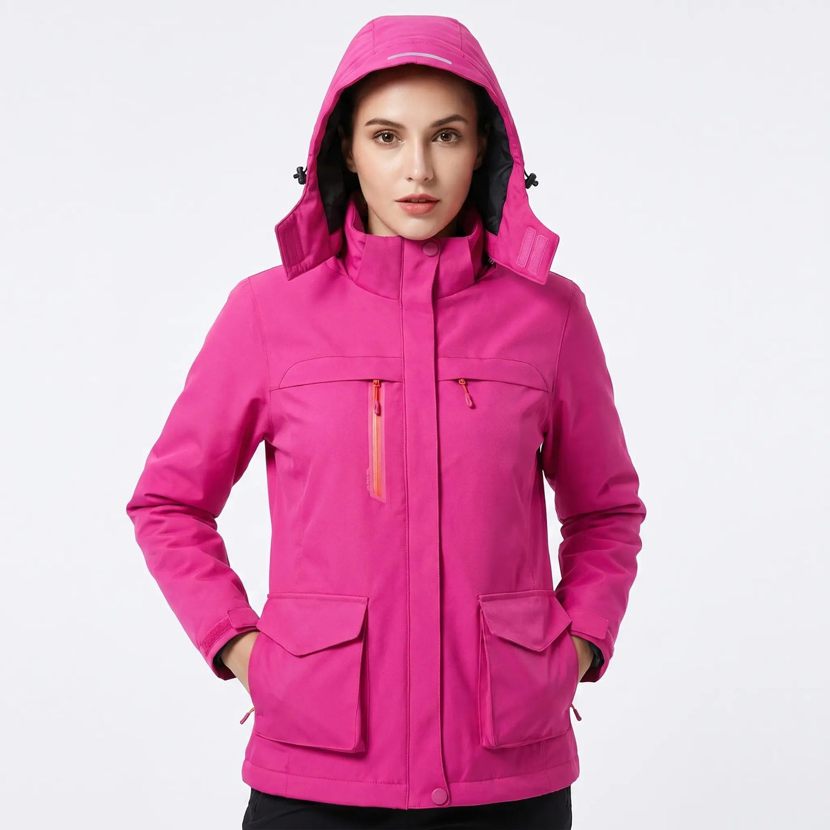 Unisex USB Heated Jacket Hooded Electric Heating Winter Coat Multi-Pocket Edenforth