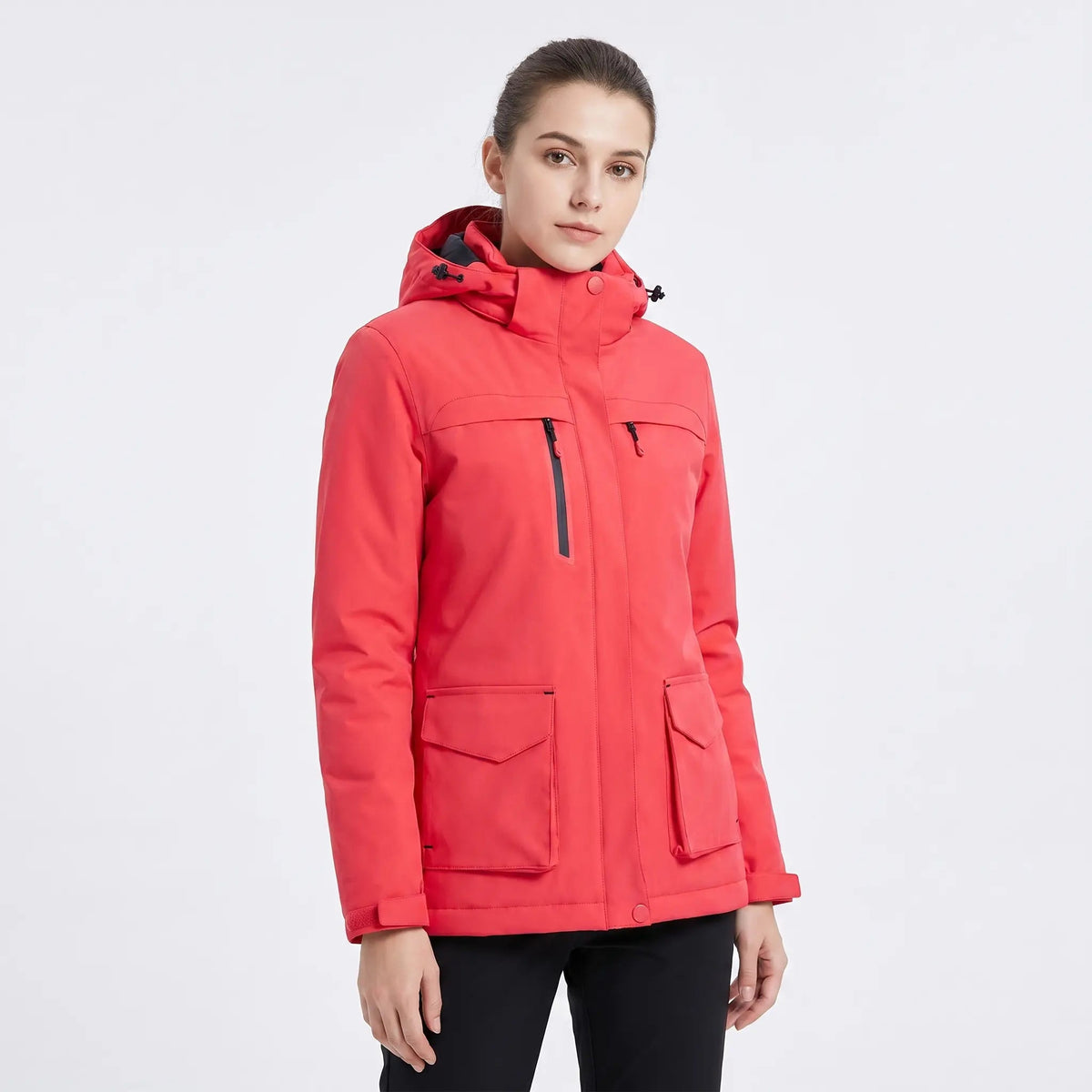 Unisex USB Heated Jacket Hooded Electric Heating Winter Coat Multi-Pocket Edenforth