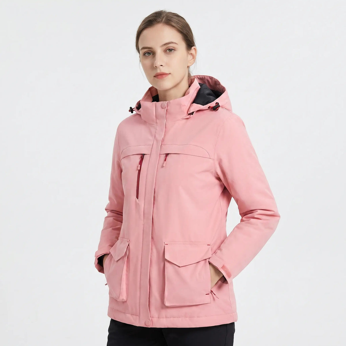 Unisex USB Heated Jacket Hooded Electric Heating Winter Coat Multi-Pocket Edenforth