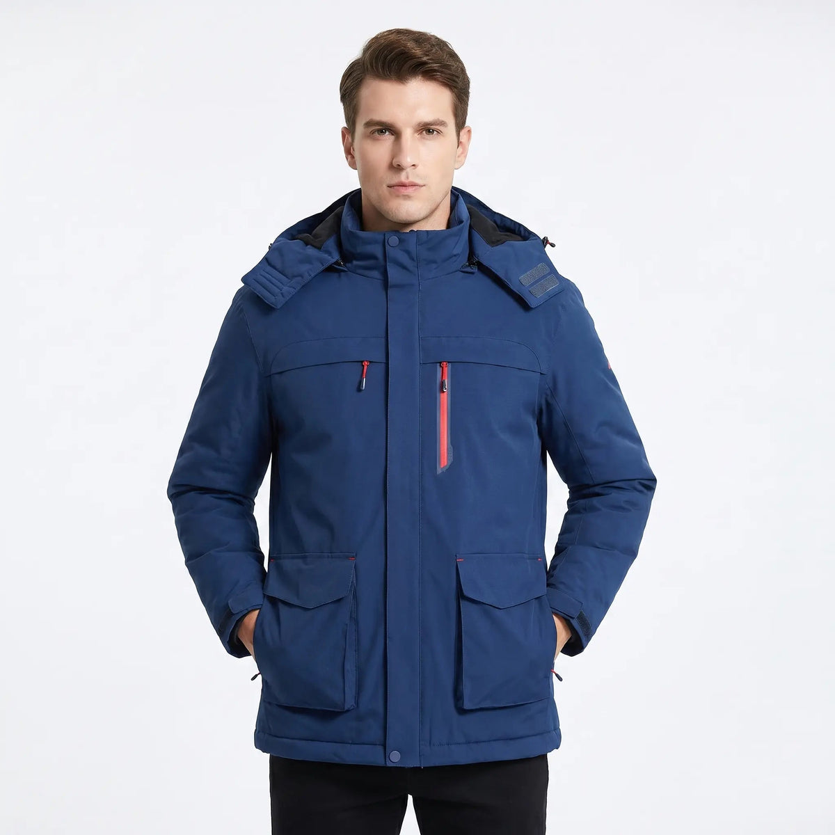 Unisex USB Heated Jacket Hooded Electric Heating Winter Coat Multi-Pocket Edenforth