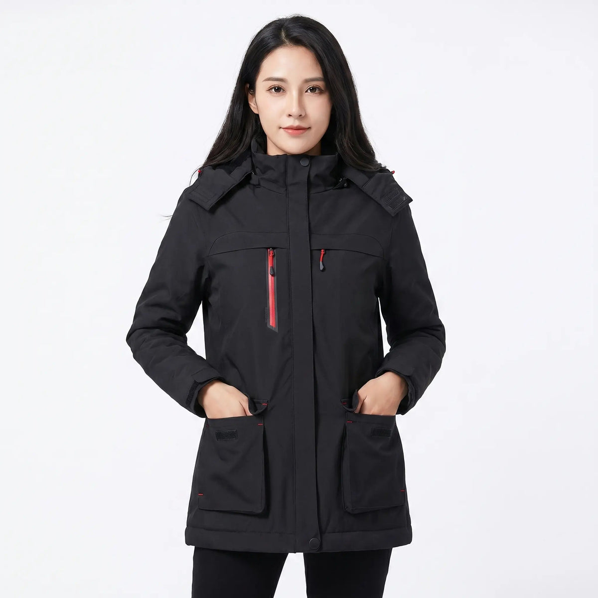 Unisex USB Heated Jacket Hooded Electric Heating Winter Coat Multi-Pocket Edenforth