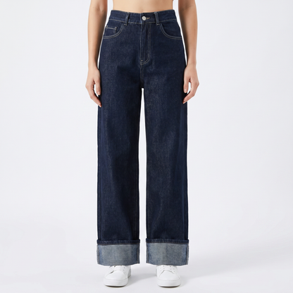 Women's Denim Jacket and Wide-Leg Jeans Fall Set Cropped Two-Piece Outfit Edenforth