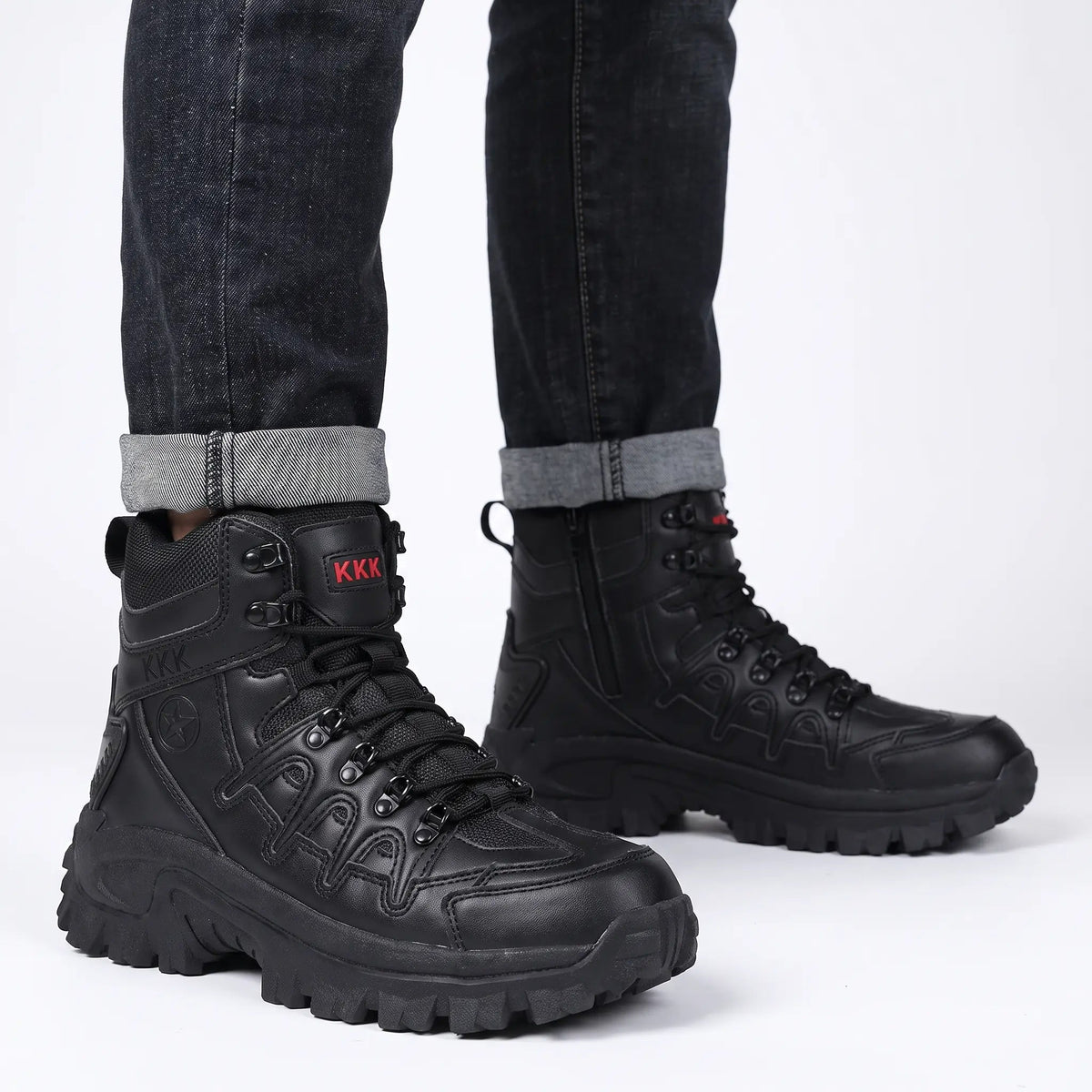 Men's Tactical Combat Lace-Up Non-Slip High-Top Hiking Boots Edenforth