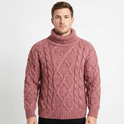 Men's Cable Knit Turtleneck Winter Sweater Chunky Oversized Pullover Edenforth